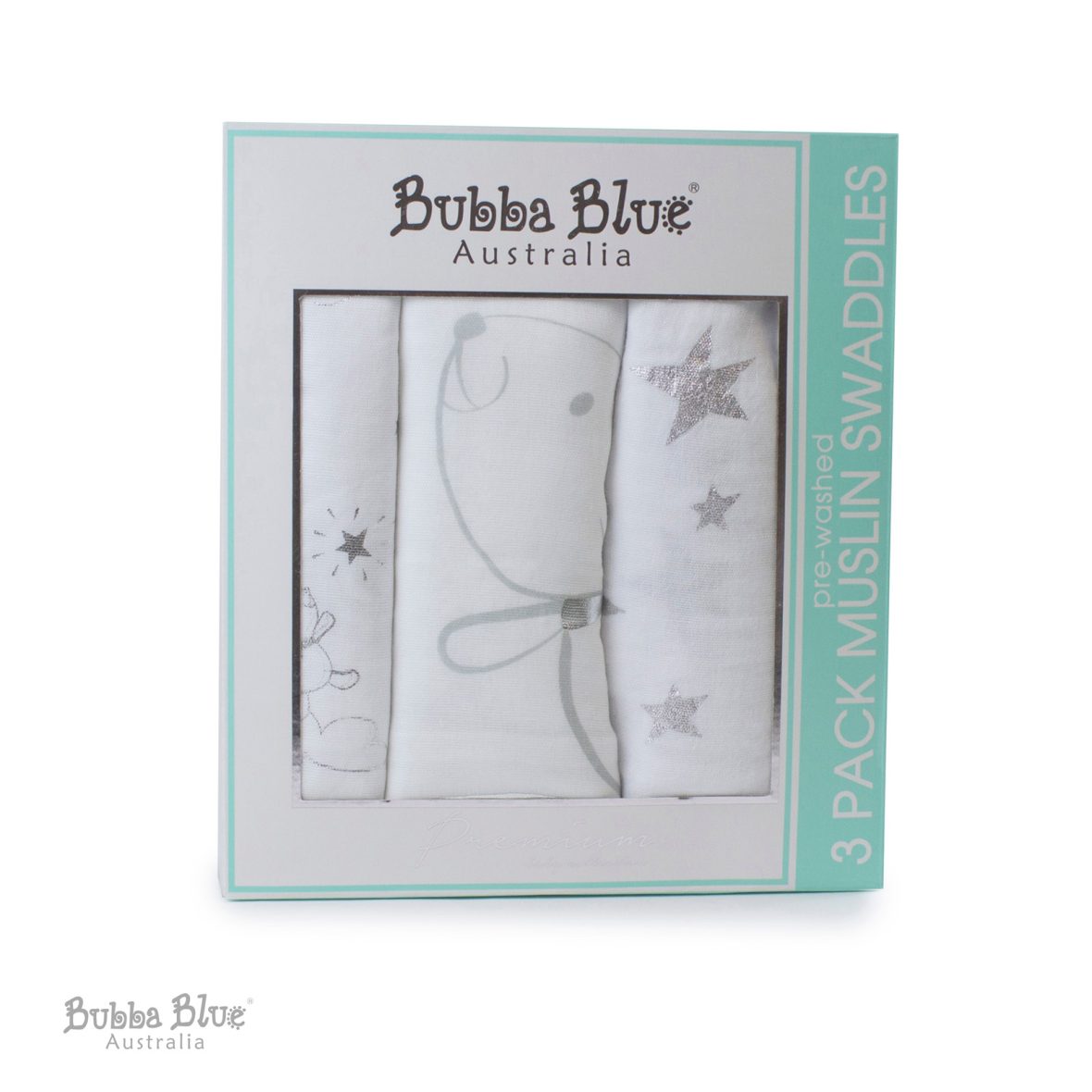 Bubba Blue Wish Upon A Star 3pk Muslin Wraps