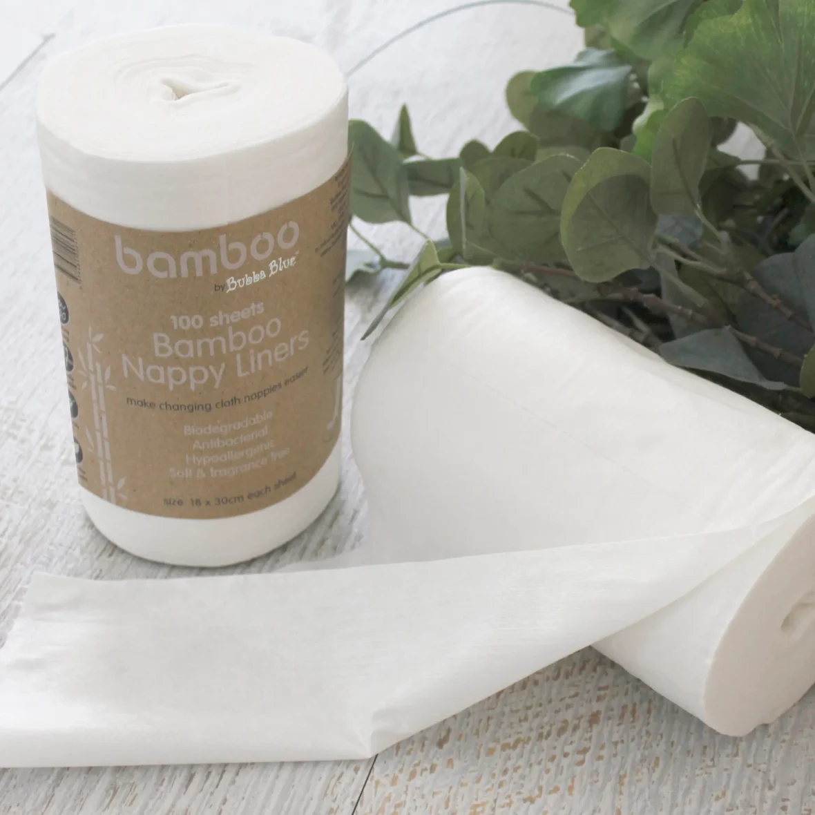 Bubba Blue Bamboo White 100 sheets Bamboo Nappy Liners